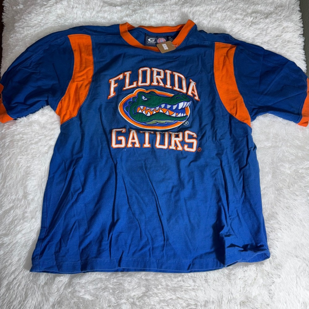 Vtg G-III Sports Florida Gators‎ Mens Large Blue Orange Embroidered T-Shirt NCAA